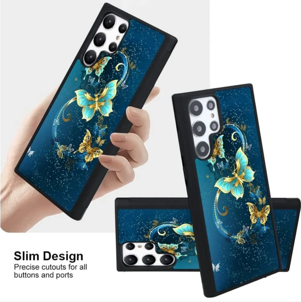 Samsung Galaxy S22 Ultra Cell Phone Case Bumper Screen Protector Butterfly